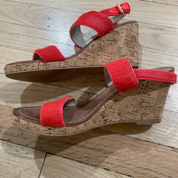 Boden Dark Coral Fringe/Suede Sandals with Slip-On Design - Picture 3 of 6